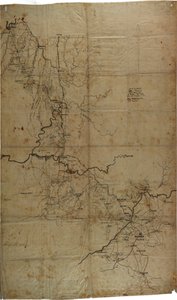 Mapa manuscrito de la Guerra Civil de la campaña de Atlanta del General Sherman, c.1864